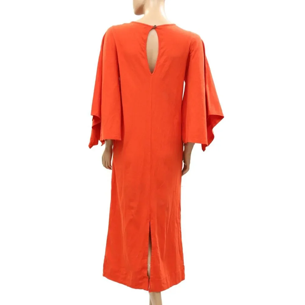 Free People Free Est Briar Midi Dress Handkerchief Sleeve Cotton Resort S 288242